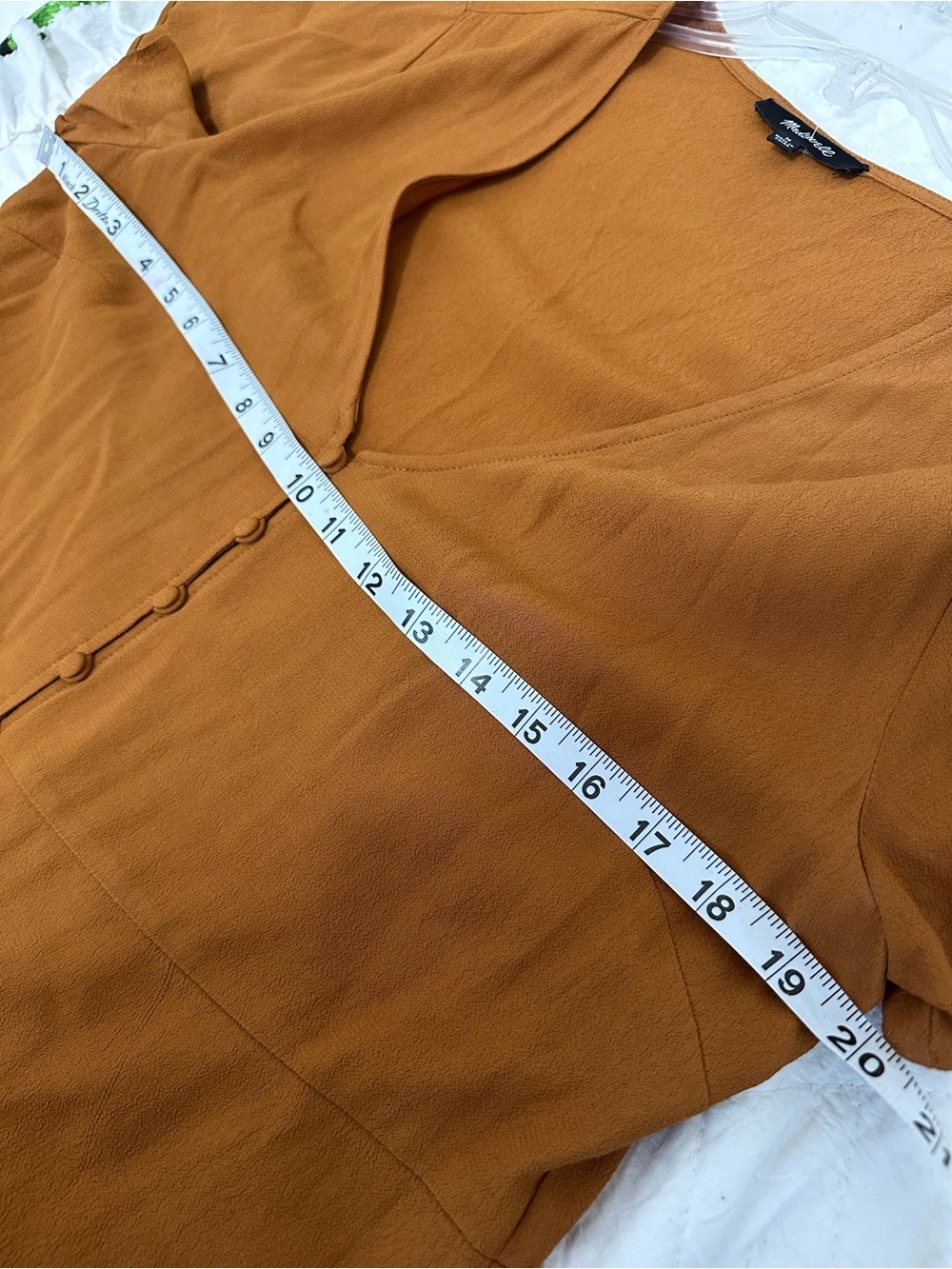Madewell Rust-Brown V-Neck Dress - Picture 7 of 8